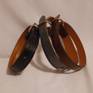 Haband Men's Leather Belts - Black, Gray, Brown